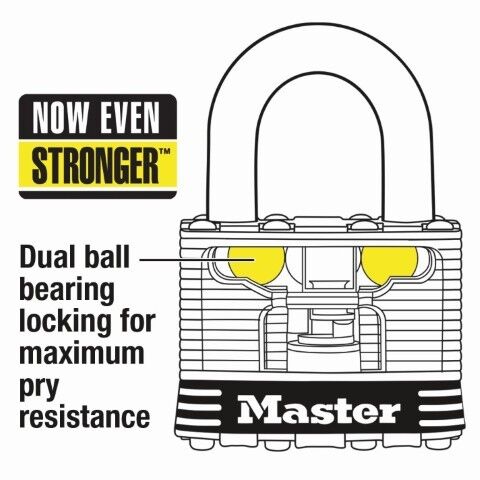 Master Lock 3SST Laminated Stainless Steel Pin Tumbler Padlock, 3/4-In, 2-Pk