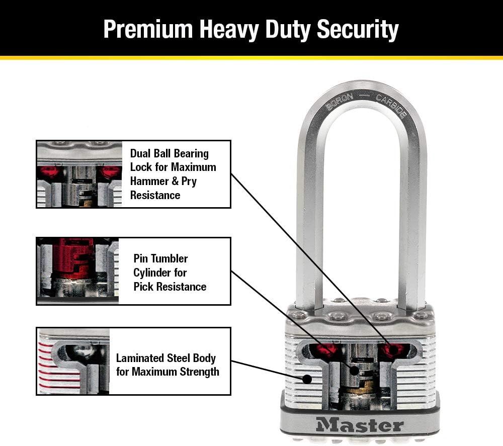 Master Lock Magnum Laminated Padlock With Key, 2-Pk