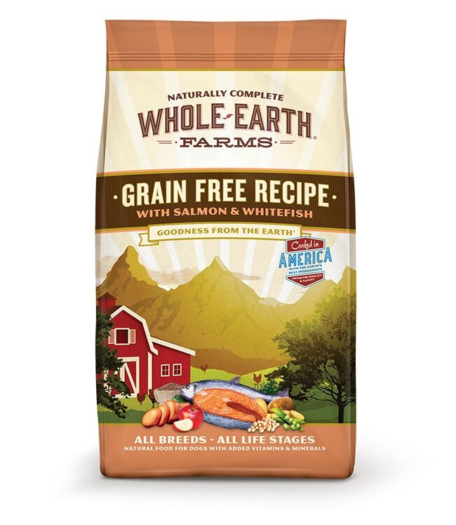 Whole Earth Farms Grain Free Salmon & Whitefish Adult Dry Dog Food, 4-Lb Bag 