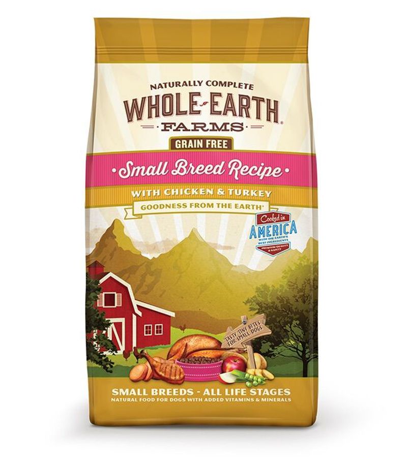 Whole Earth Farms Grain Free Small Breed Chicken Turkey All Life Stages Dry Dog Food 4 Lb Bag Dog Food Whole Earth Farms CAL Ranch