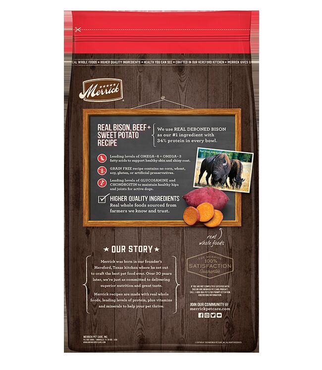 Grain Free Real Bison, Beef + Sweet Potato Recipe