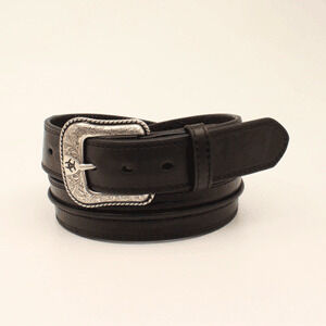 M & F Western Men's Leather Belt in Black