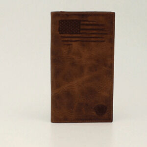 M & F Western Men's Ariat Distressed USA Flag Rodeo Wallet