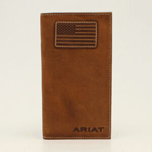 M & F Western Men's Ariat USA Flag Patch Rodeo Wallet