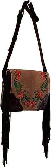 Ariat Women's Audrey Canvas Crossbody Bag in Brown
