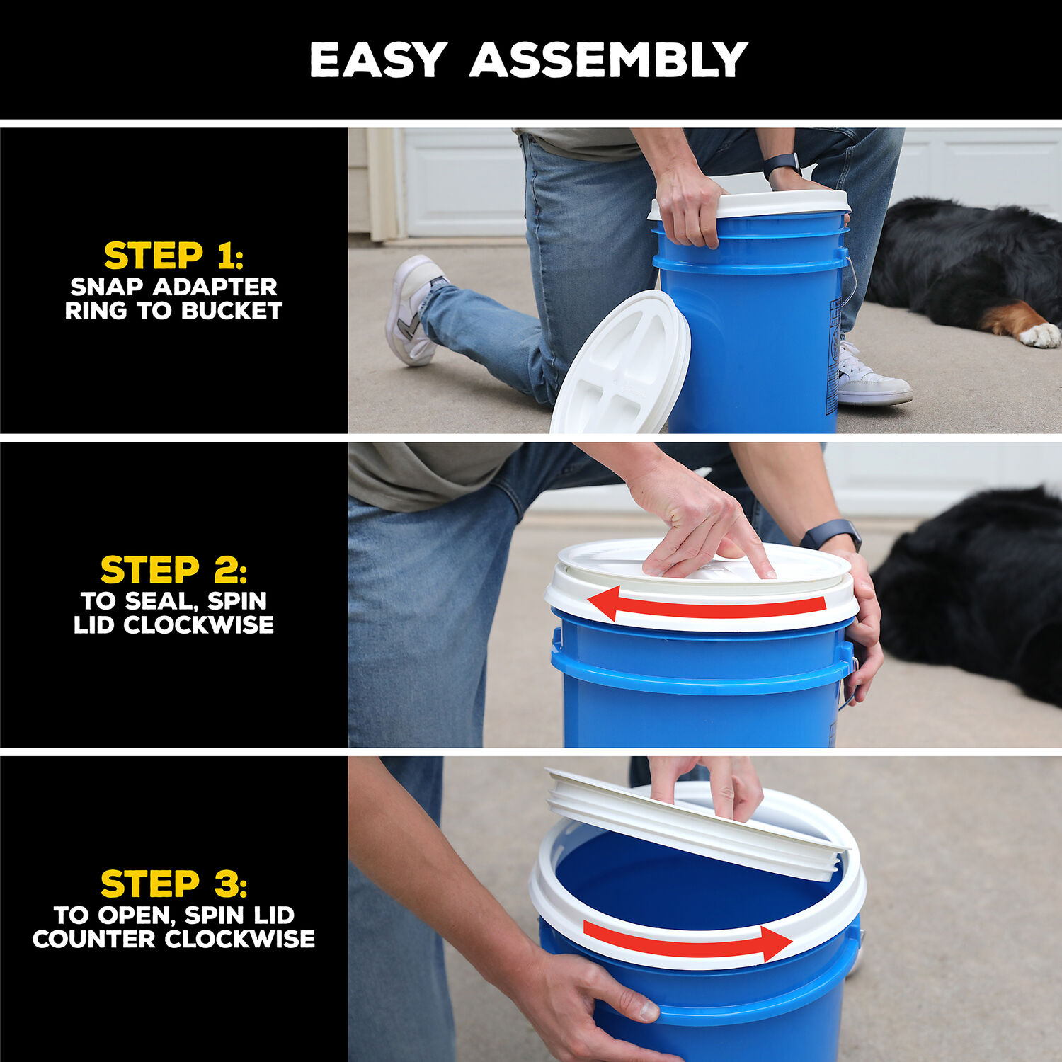 GAMMA2 Gamma Seal Lid For 5 Gallon Bucket - Orange, 5 gal