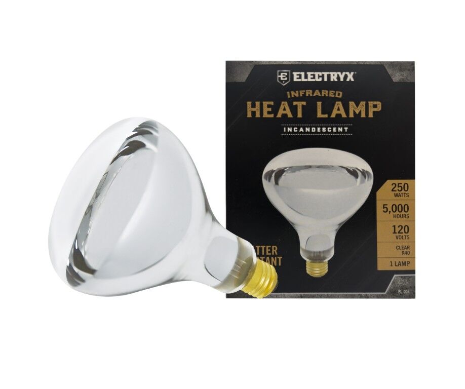 Electryx Infrared Incandescent Heat Lamp, 250-W