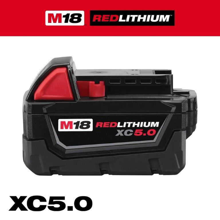 Milwaukee M18 RedLithium XC5.0 Extended Capacity Battery, 5-Ah