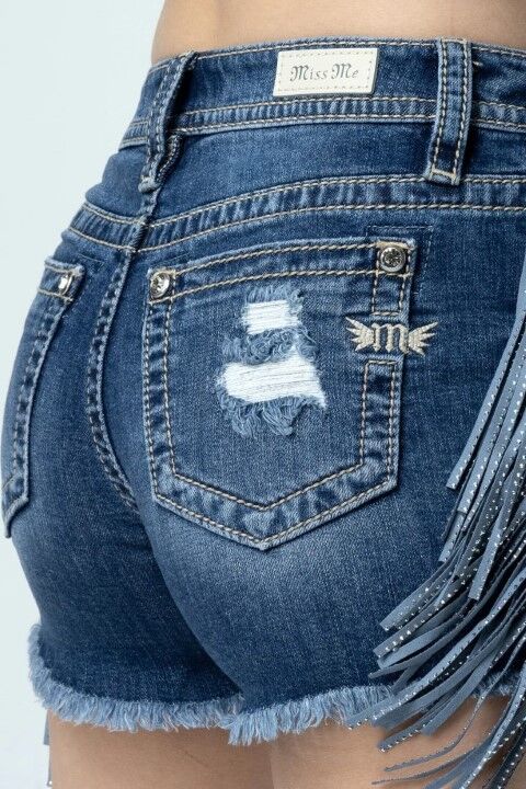 Miss Me Women's Shining Fringe Shorts