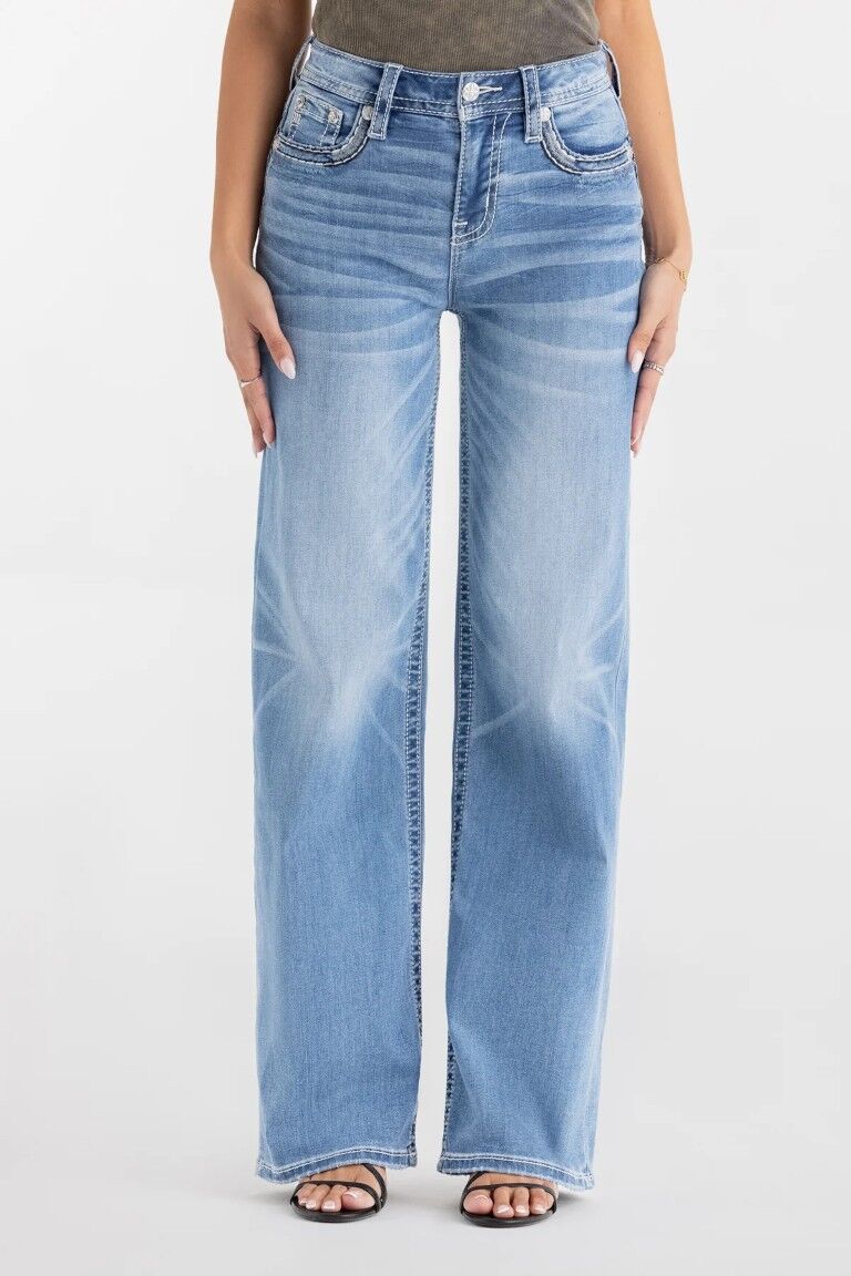 Miss Me Women's Naia Blue Wide Leg Jeans