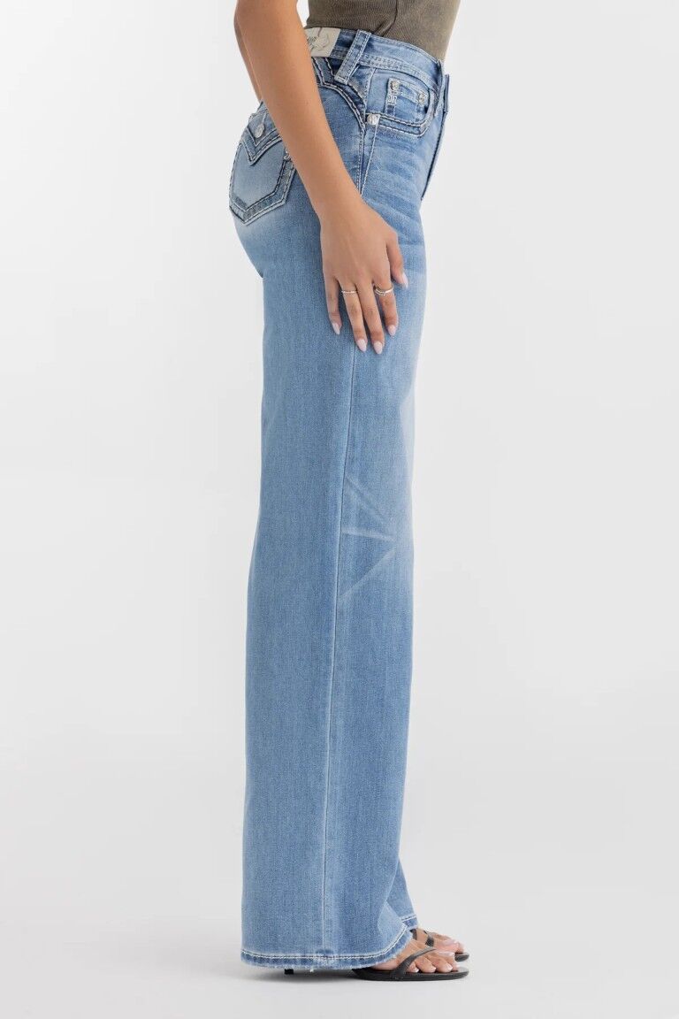 Miss Me Women's Naia Blue Wide Leg Jeans