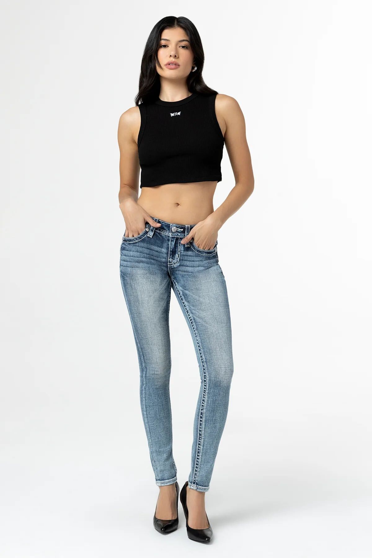 Miss Me Women's Distressed Americana Flag Skinny Jeans