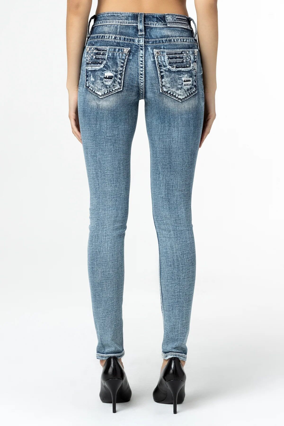 Miss Me Women's Distressed Americana Flag Skinny Jeans