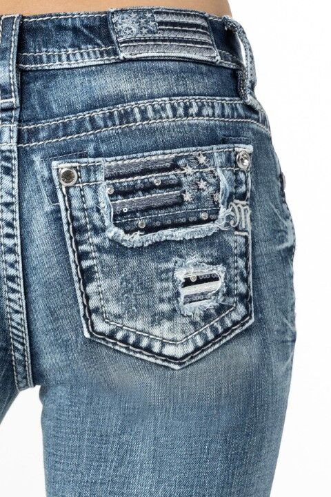 Miss Me Women's Distressed Americana Flag Skinny Jeans