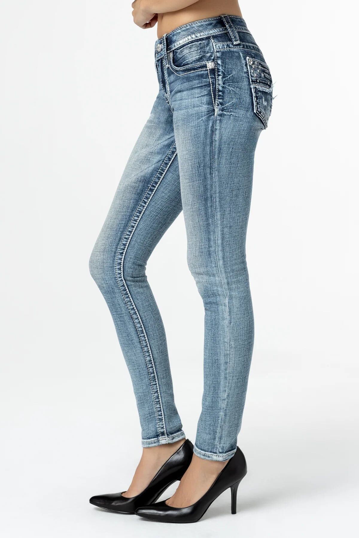 Miss Me Women's Distressed Americana Flag Skinny Jeans