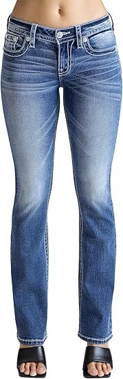 Miss Me Women's Graphite Stitched Bootcut Jeans