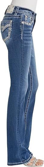 Miss Me Women's Desert Diamond Dust Mid Rise Bootcut Jeans