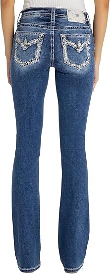 Miss Me Women's Desert Diamond Dust Mid Rise Bootcut Jeans