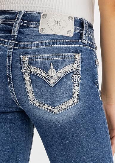 Miss Me Women's Desert Diamond Dust Mid Rise Bootcut Jeans