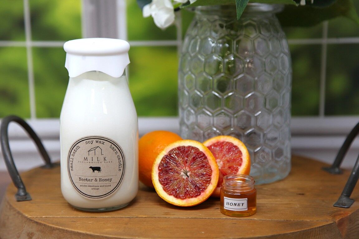 Milk Reclamation Barn Nectar & Honey Scent Milk Bottle Candle, 13-Oz