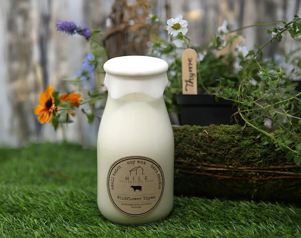 Milk Reclamation Barn Barn Wood Milk Bottle Candle, 13-Oz