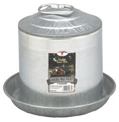 2 Gallon Double Wall Metal Poultry Fount