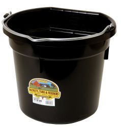 20-qt Flat Back Plastic Bucket in Black