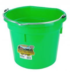 20-qt Flat Back Plastic Bucket in Lime Green