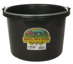8-qt Round Plastic Bucket in Black