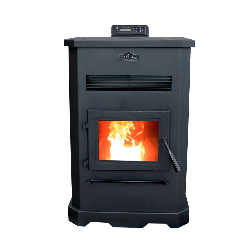 Cleveland Iron Works Large Pellet Stove, 130-Lb Hopper