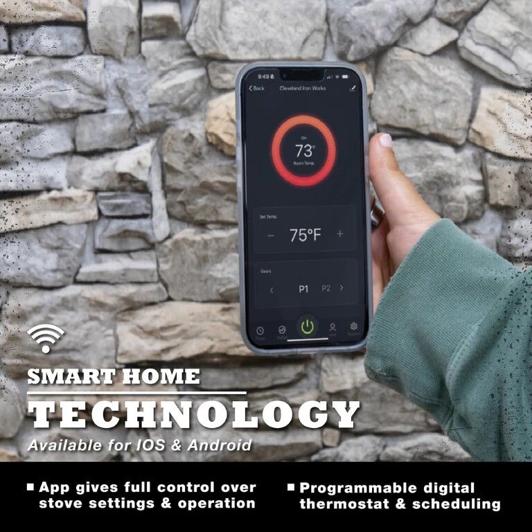 Cleveland Iron Works Large Pellet Stove, 130-Lb Hopper