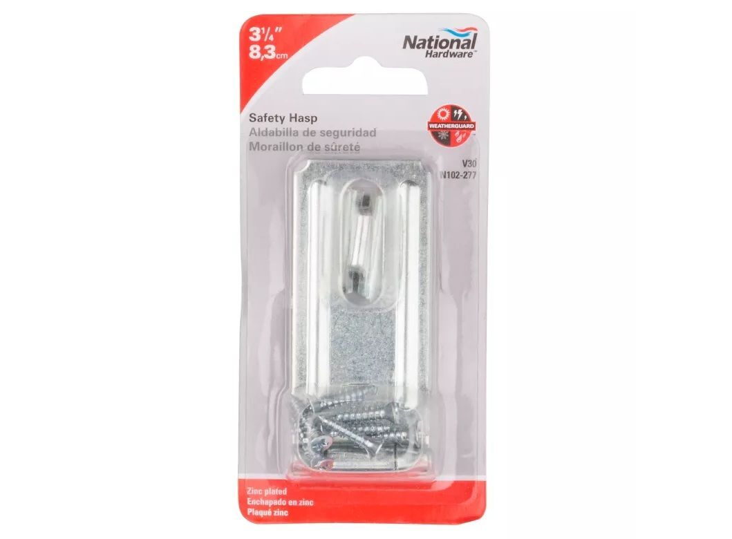 National Hardware Zinc Plated Safety Hasp, 3-1/4-In