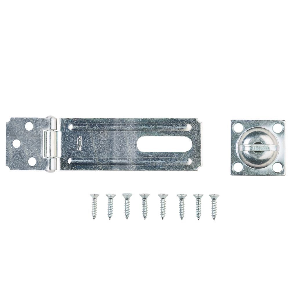 National Hardware Zinc Plated Swivel Staple Safety Hasp, 4 1/2-In