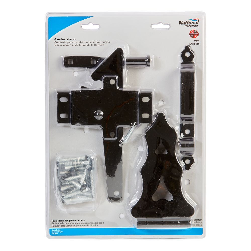 National Hardware Black Gate Kit, 8-In