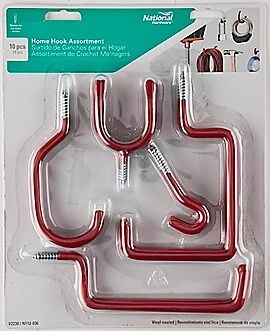 National Hardware Red Vinyl Home Hooks Assortment 