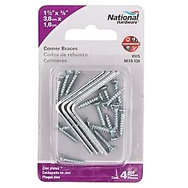 National Hardware Zinc Plated Corner Brace, 1-1/2-In X 5/8-In