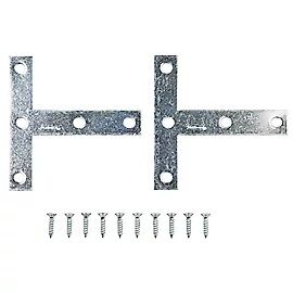 National Hardware Zinc Plated T Plate, 4-In x 4-In, 2-Pk