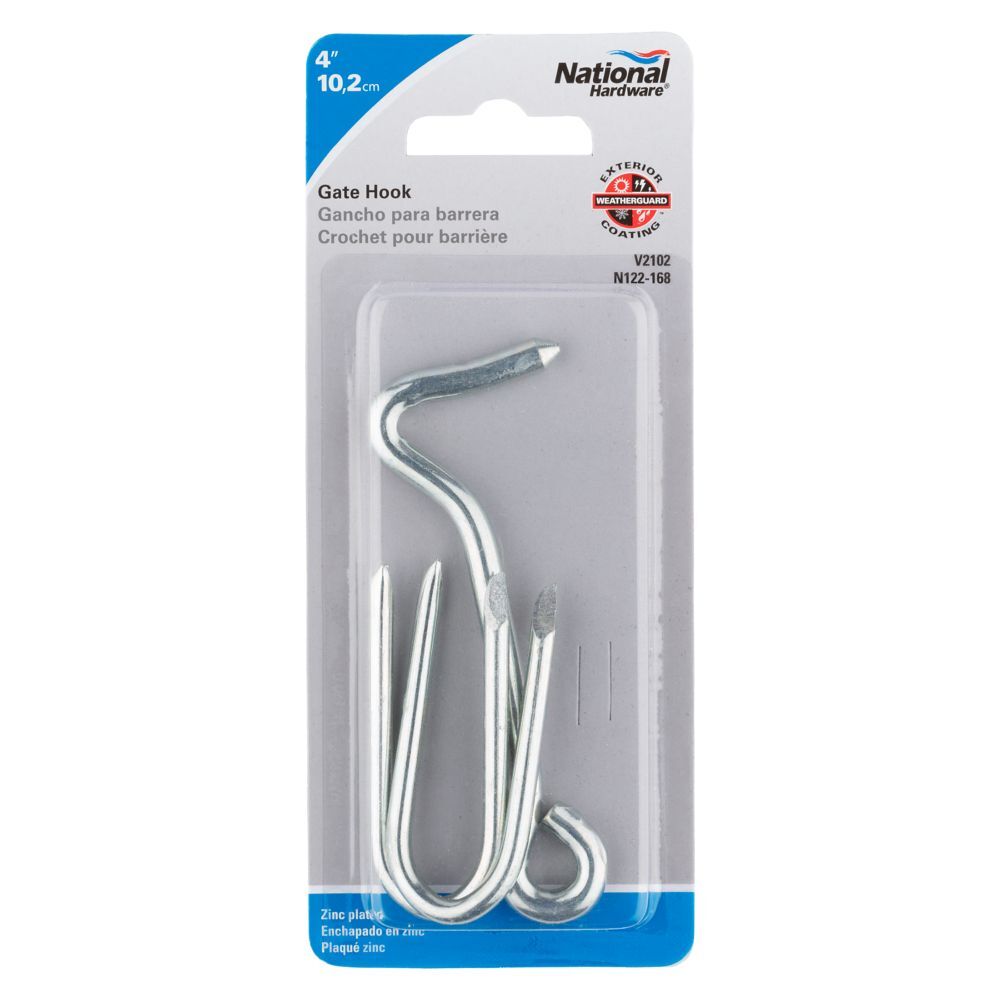 National Hardware Zinc Plated Gate Hook, 4-In