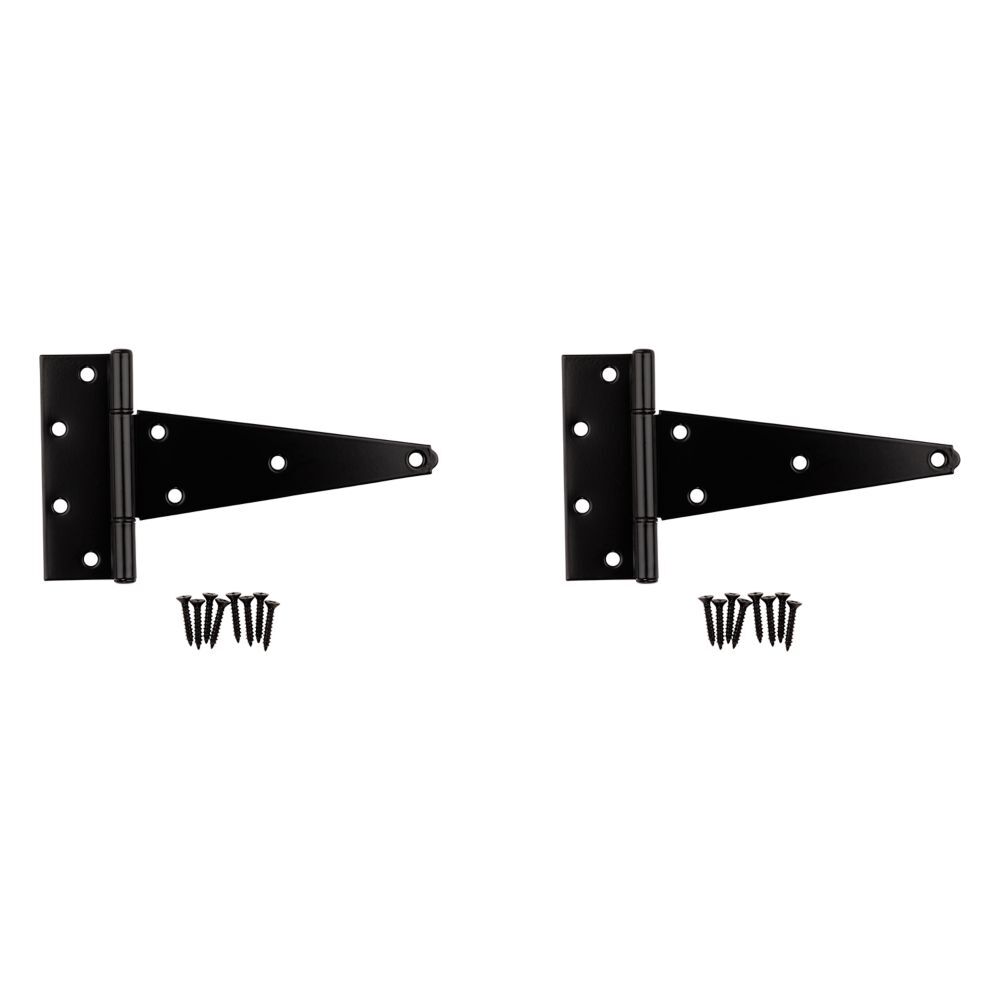 National Hardware Black Extra Heavy T-Hinge, 8-In, 2-Pk