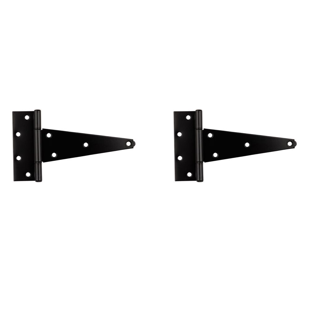 National Hardware Black Extra Heavy T-Hinge, 8-In, 2-Pk