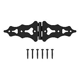 National Hardware Ornamental Black S Hinge, 6-In