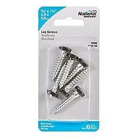 National Hardware  Black Lag Screws, 5/16-In X 1-1/2-In