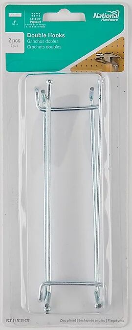 National Hardware Zinc Plated Double Hooks, 6-In