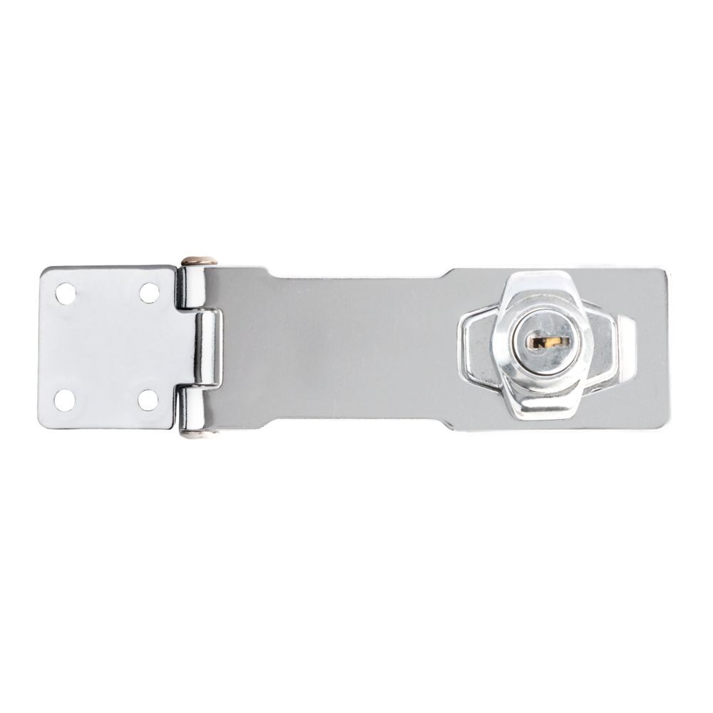 National Hardware Chrome Keyed Hasp Lock, 4 1/2-In