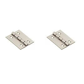 National Hardware Satin Nickel Hinge, 1 1/2 X 1 1/4-In