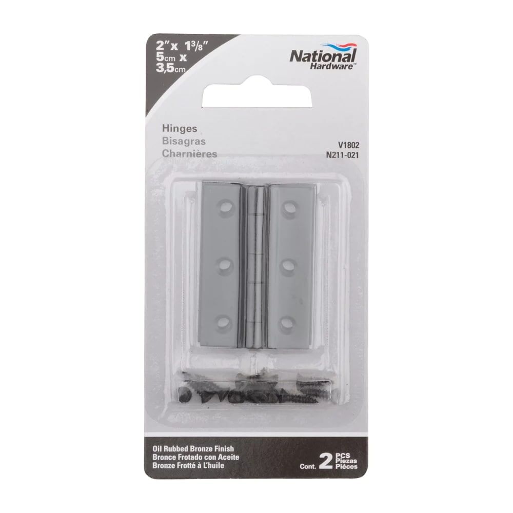 National Hardware Oil Rubbed Bronze Hinge, 1-1/2-In X 1-1/4-In