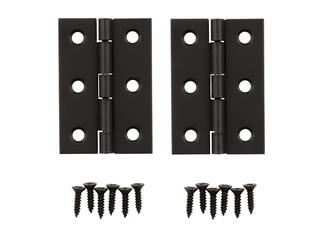 National Hardware Oil Rubbed Bronze Hinges, 2-In x 1-3/8-In, 2-Pk