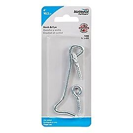 National Hardware Zinc Plated Hook & Eye,
4-In