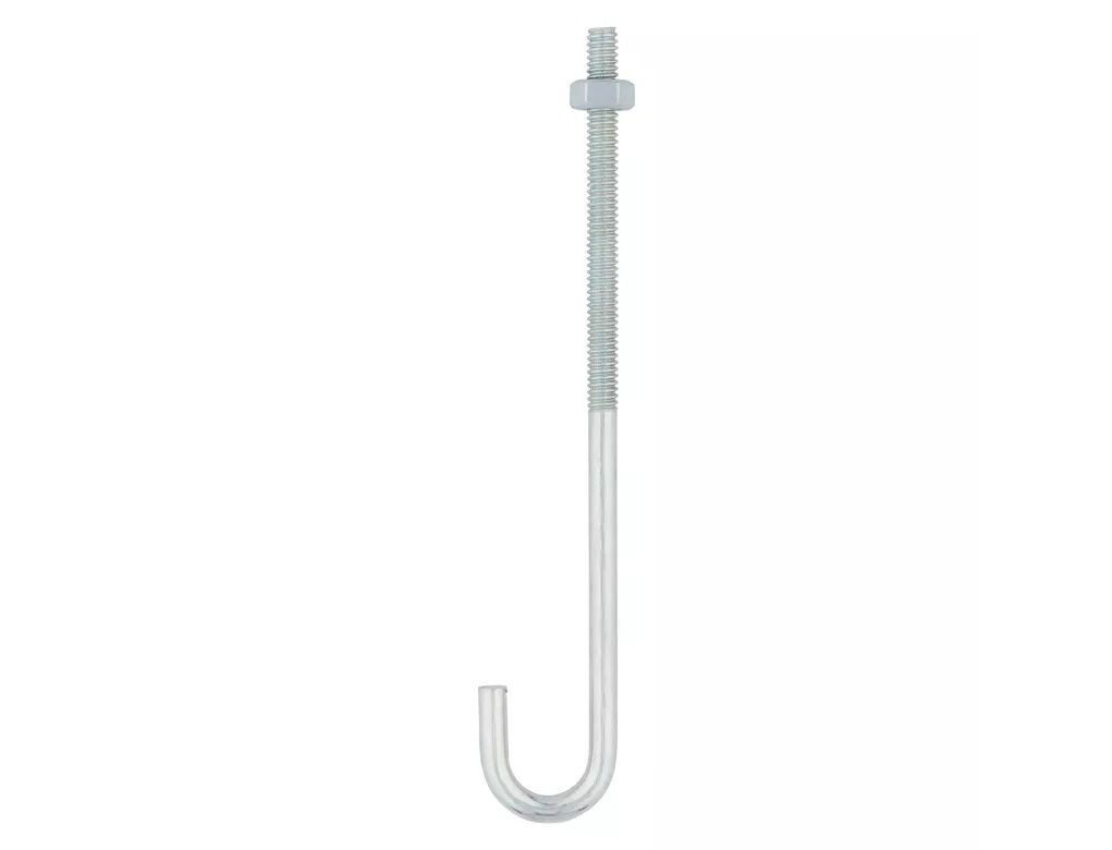 National Hardware Zinc Plated J Bolt, 1/4-In x 6-In