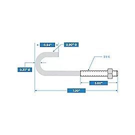 National Hardware Zinc Plated J-Bolt, 3/8 X 7-In